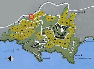 mappa della zona redsidenziale con indicato il luogo esatto ove è ubicato il villino